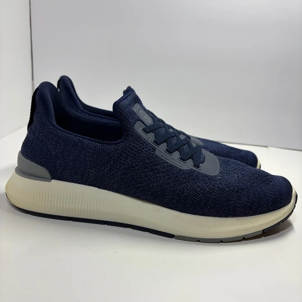 PETER MILLAR Hyperlight Apollo Crown Sport Navy Knit Slip On Sneakers Size 11